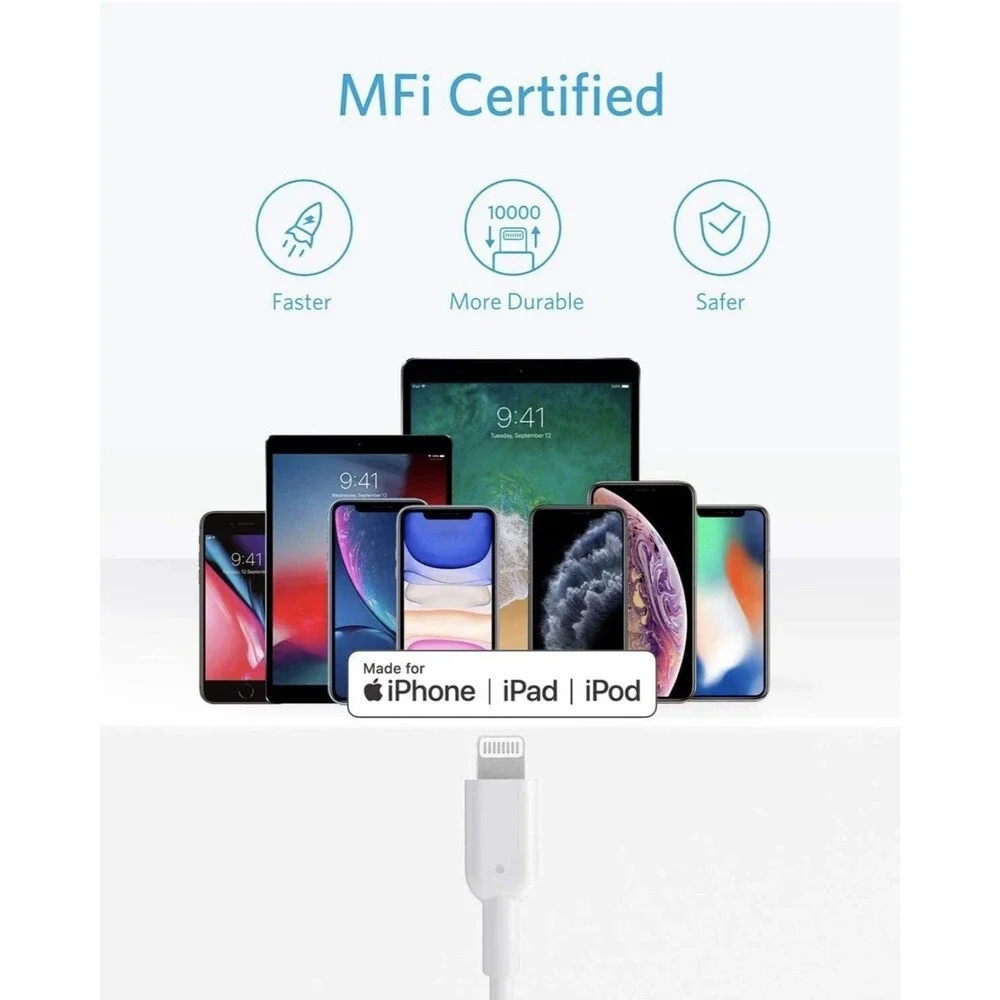 Anker USB C to MFi Certified Lightning Cable [10ft, 2-Pack] Powerline II iPhone